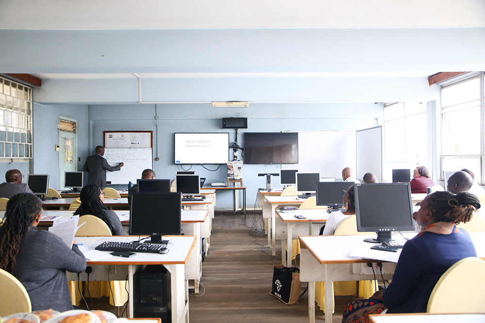 TU-K DigitAfrica Principal Investigator, Prof. Salesio Kiura, making presentation during the workshop 