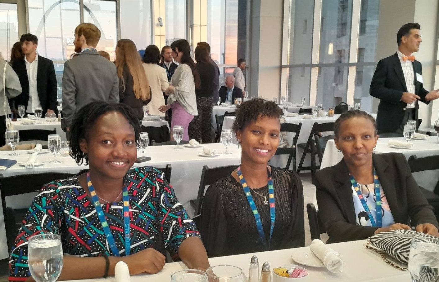 Faith Loronyokwe (center) with Prudence Ongachi during during the X- Culture Global Symposium in USA