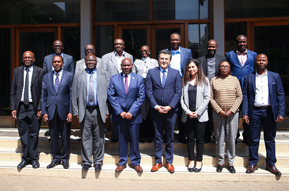 A delegation from the University of Florida, USA led by the Chairperson, Electrical & Computer Engineering Department Prof. Mark M. Tehranipoor when they met the VC Prof. Benedict Mutua, TU-K Management and various Chair of Departments for collaboration discussion