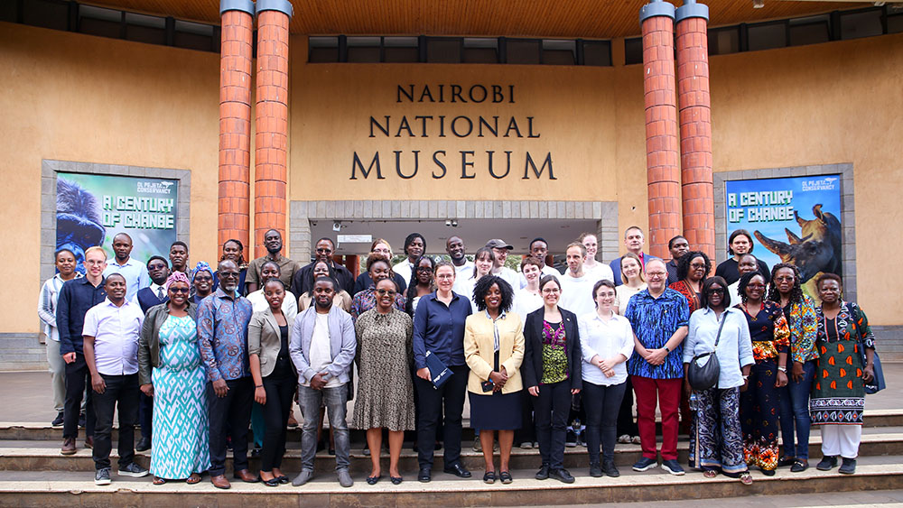 The Delegation from German University of Applied Sciences in a group picture with members of staff from TU-K, National Museums of Kenya and the Kenya National Archives during the exhibition and conference at Museums 