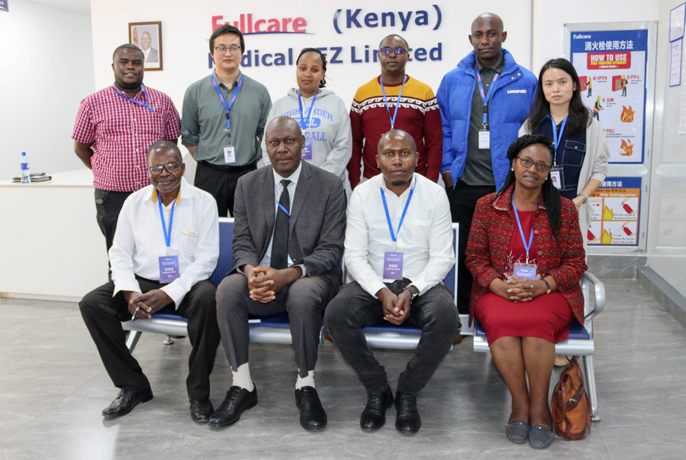 A team from Fullcare Medical Company take a delegation from TU-K on a tour of their facility based at Tatu City. The delegation was led by DVC Technology Development (RTD), Prof. Isaac Orina