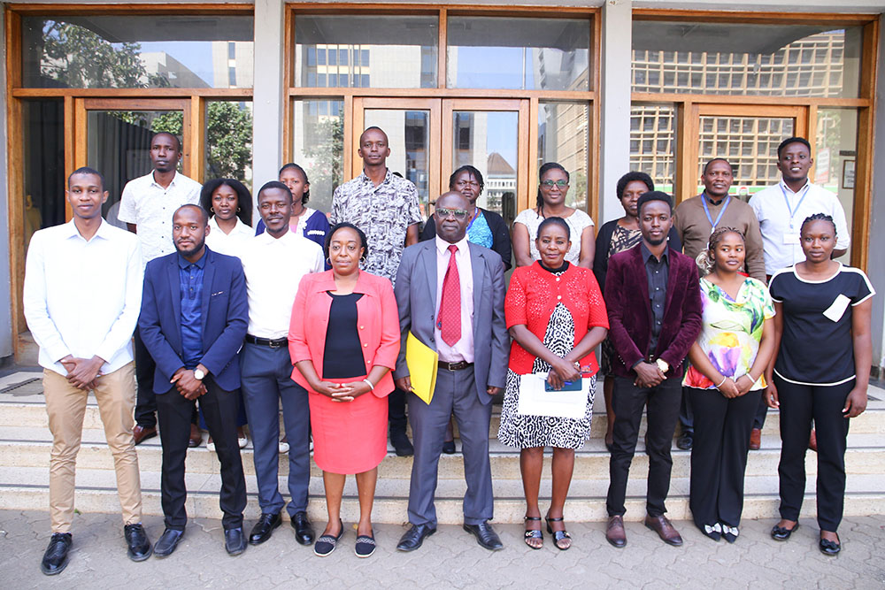 The 8th Intern Cohort deployed to TU-K under the Public Service Internship Programme (PSIP) with staff members from Human Resource Services and Registry.
