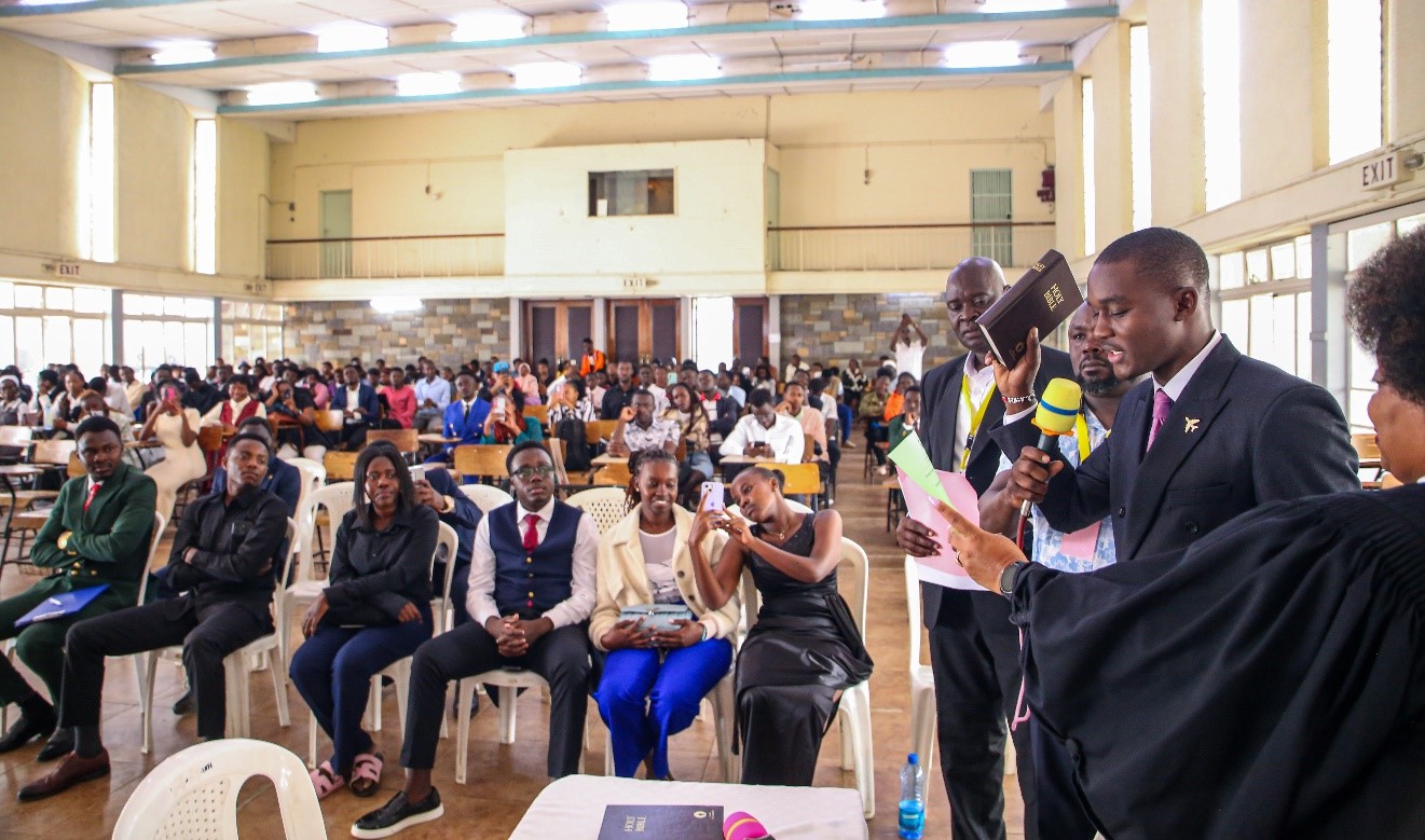 SATUK 2026/2027 Chairperson (Ephraim Midodo) During the Swearing in Ceremony in the University’s Main Hall